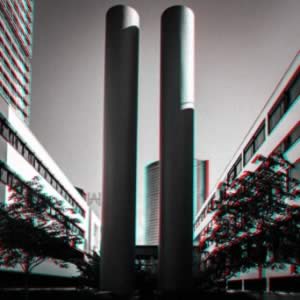 3D-Fotografie in Rot/Cyan - Die zwei Türme